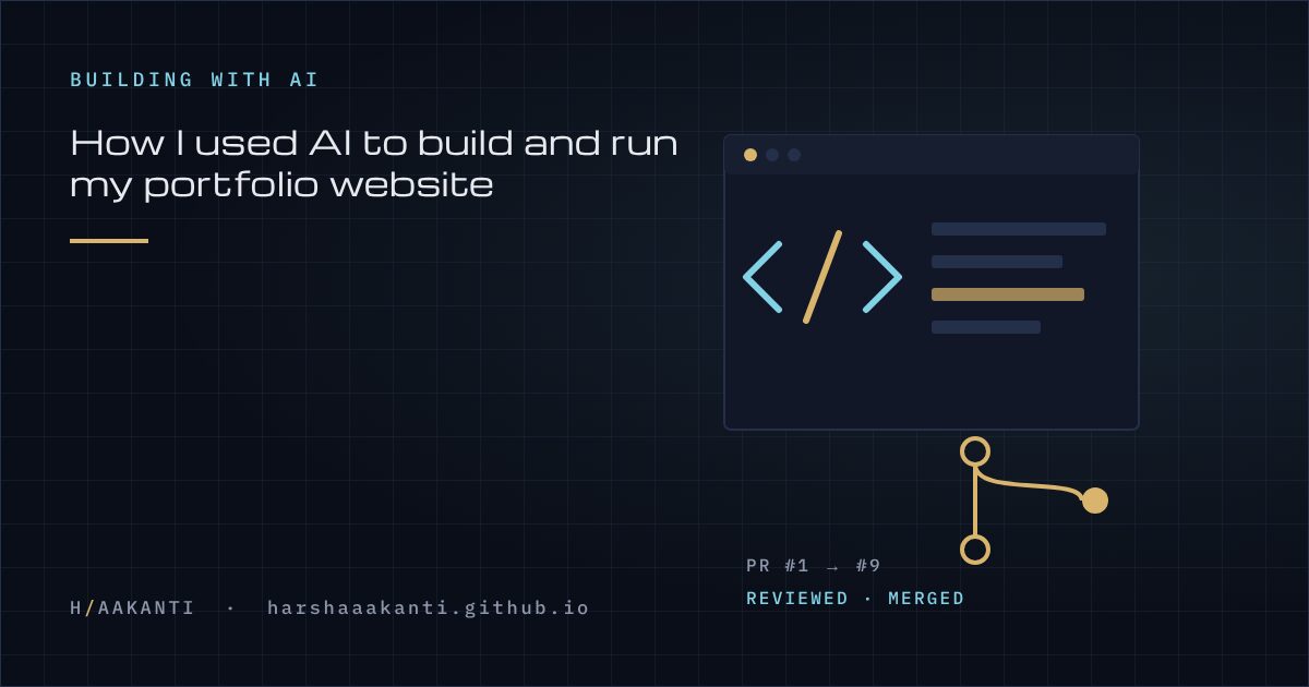 How I Used AI to Build My Portfolio Website · HarshaVardhan Aakanti